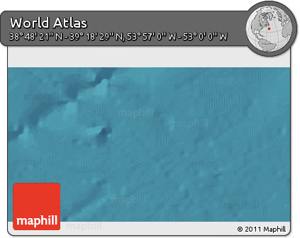 Satellite 3D Map of the Area around 39° 3' 25" N, 53° 28' 30" W