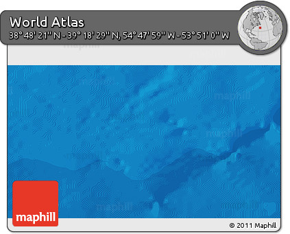 Political 3D Map of the Area around 39° 3' 25" N, 54° 19' 30" W