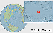 Savanna Style Location Map of the area around 39° 3' 25" N, 54° 19' 30" W, hill shading