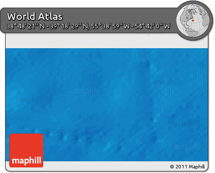 Shaded Relief 3D Map of the Area around 39° 3' 25" N, 55° 10' 29" W