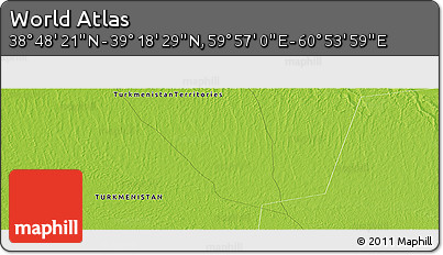 Physical Panoramic Map of the Area around 39° 3' 25" N, 60° 25' 29" E