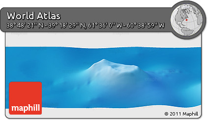 Physical Panoramic Map of the Area around 39° 3' 25" N, 61° 7' 30" W