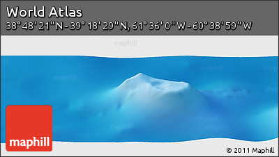 Physical Panoramic Map of the Area around 39° 3' 25" N, 61° 7' 30" W