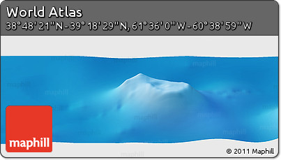 Physical Panoramic Map of the Area around 39° 3' 25" N, 61° 7' 30" W