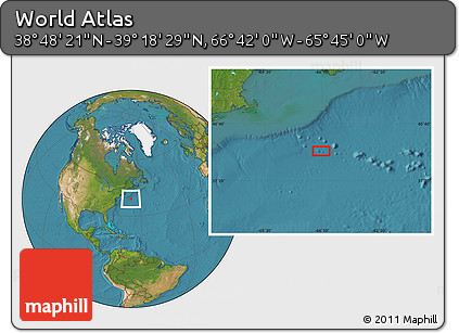 Satellite Location Map of the Area around 39° 3' 25" N, 66° 13' 29" W