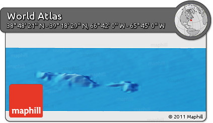 Physical Panoramic Map of the Area around 39° 3' 25" N, 66° 13' 29" W