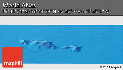 Physical Panoramic Map of the Area around 39° 3' 25" N, 66° 13' 29" W