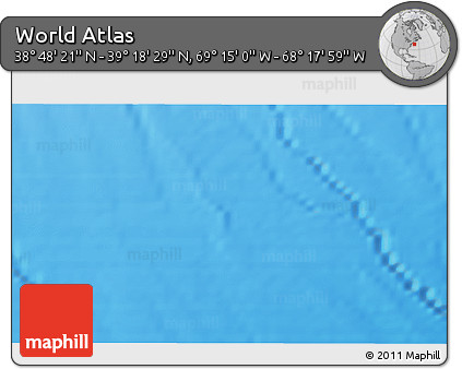 Physical 3D Map of the Area around 39° 3' 25" N, 68° 46' 30" W