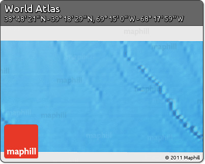 Physical 3D Map of the Area around 39° 3' 25" N, 68° 46' 30" W
