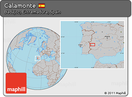 Gray Location Map of Calamonte
