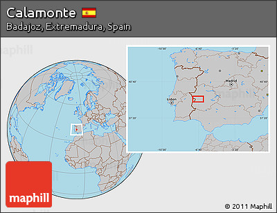 Gray Location Map of Calamonte