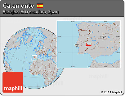 Gray Location Map of Calamonte