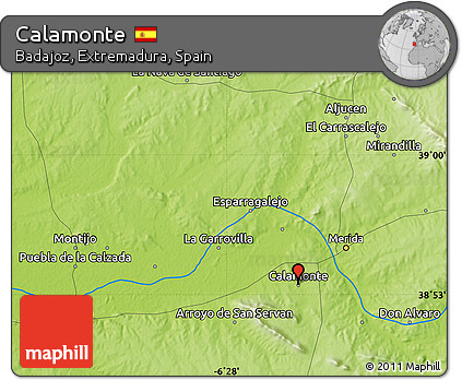 Physical Map of Calamonte