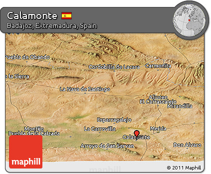Satellite Panoramic Map of Calamonte