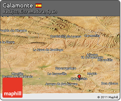 Satellite Panoramic Map of Calamonte