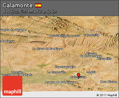 Satellite Panoramic Map of Calamonte