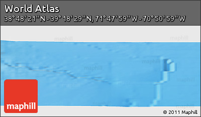 Physical Panoramic Map of the Area around 39° 3' 25" N, 71° 19' 29" W
