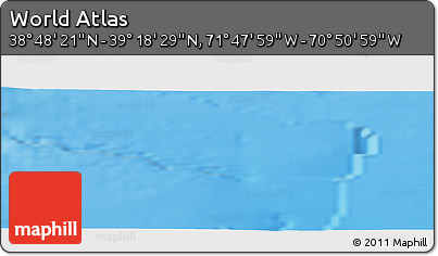 Physical Panoramic Map of the Area around 39° 3' 25" N, 71° 19' 29" W