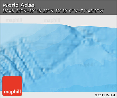 Political 3D Map of the Area around 39° 3' 25" N, 72° 10' 30" W
