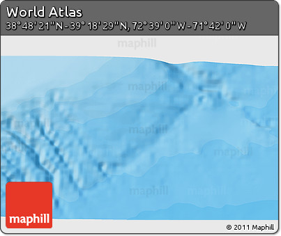 Political 3D Map of the Area around 39° 3' 25" N, 72° 10' 30" W