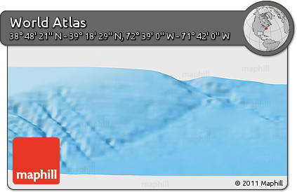 Shaded Relief Panoramic Map of the Area around 39° 3' 25" N, 72° 10' 30" W
