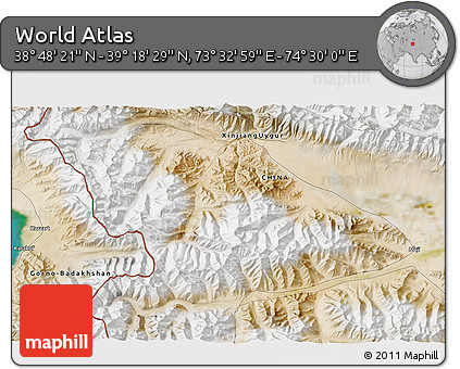 Satellite 3D Map of the Area around 39° 3' 25" N, 74° 1' 30" E