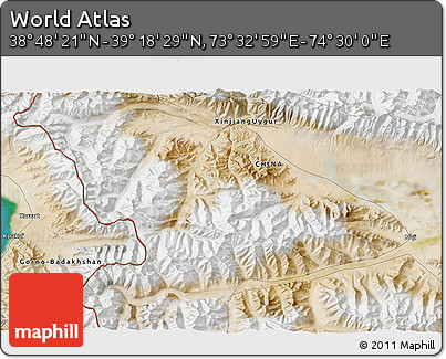 Satellite 3D Map of the Area around 39° 3' 25" N, 74° 1' 30" E