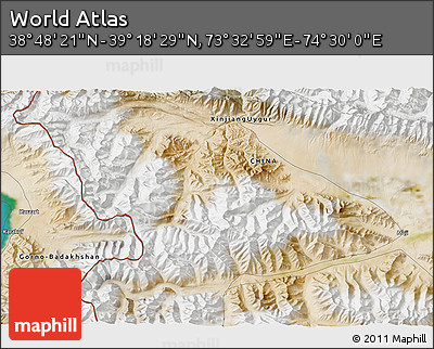 Satellite 3D Map of the Area around 39° 3' 25" N, 74° 1' 30" E