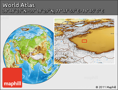 Physical Location Map of the Area around 39° 3' 25" N, 78° 16' 30" E