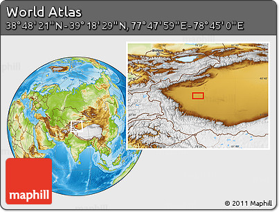 Physical Location Map of the Area around 39° 3' 25" N, 78° 16' 30" E