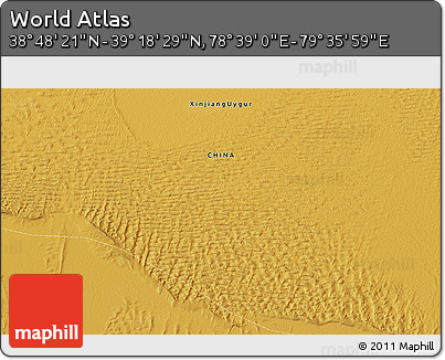 Physical 3D Map of the Area around 39° 3' 25" N, 79° 7' 30" E