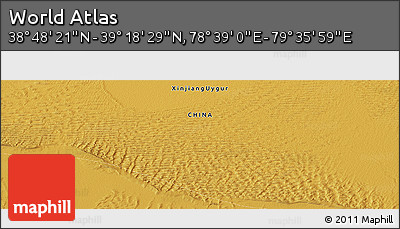 Physical Panoramic Map of the Area around 39° 3' 25" N, 79° 7' 30" E