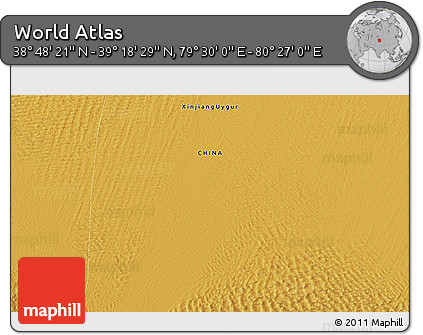 Physical 3D Map of the Area around 39° 3' 25" N, 79° 58' 29" E
