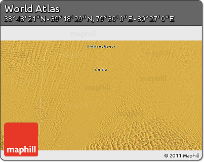 Physical 3D Map of the Area around 39° 3' 25" N, 79° 58' 29" E