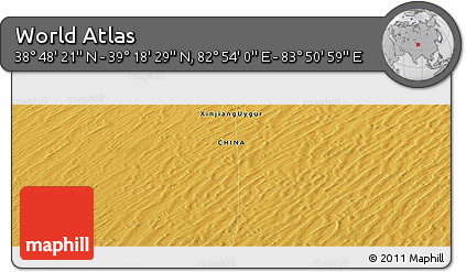 Physical Panoramic Map of the Area around 39° 3' 25" N, 83° 22' 30" E