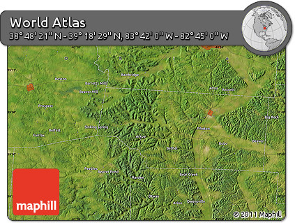 Satellite Map of the Area around 39° 3' 25" N, 83° 13' 29" W