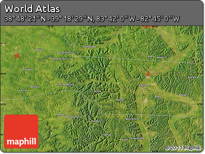 Satellite Map of the Area around 39° 3' 25" N, 83° 13' 29" W
