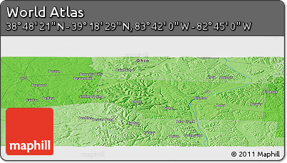 Political Panoramic Map of the Area around 39° 3' 25" N, 83° 13' 29" W