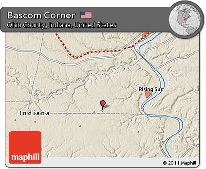 Shaded Relief 3D Map of Bascom Corner