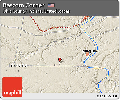 Shaded Relief 3D Map of Bascom Corner