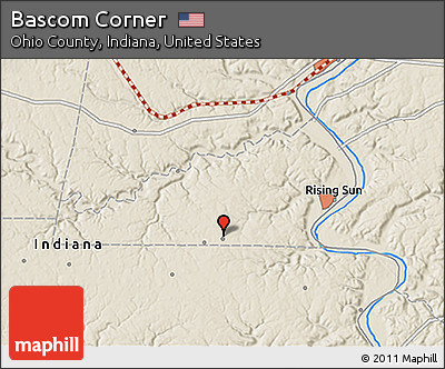Shaded Relief 3D Map of Bascom Corner