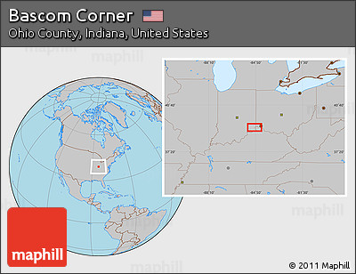 Gray Location Map of Bascom Corner
