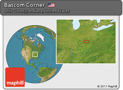 Satellite Location Map of Bascom Corner