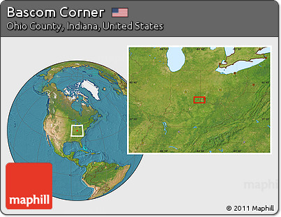 Satellite Location Map of Bascom Corner