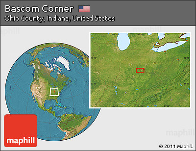 Satellite Location Map of Bascom Corner