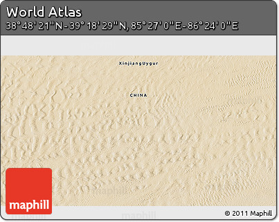 Satellite 3D Map of the Area around 39° 3' 25" N, 85° 55' 30" E