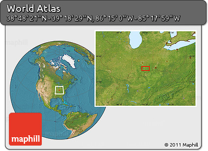 Satellite Location Map of the Area around 39° 3' 25" N, 85° 46' 30" W