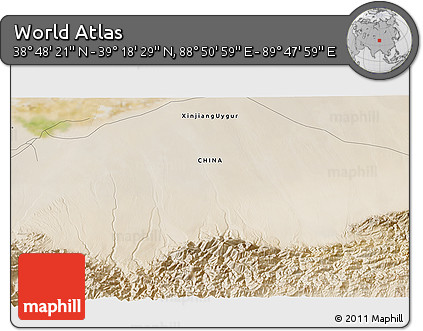 Satellite 3D Map of the Area around 39° 3' 25" N, 89° 19' 29" E