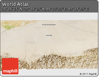 Satellite 3D Map of the Area around 39° 3' 25" N, 89° 19' 29" E