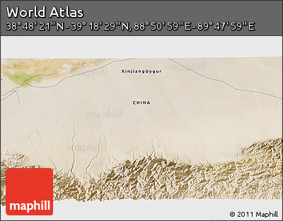 Satellite 3D Map of the Area around 39° 3' 25" N, 89° 19' 29" E